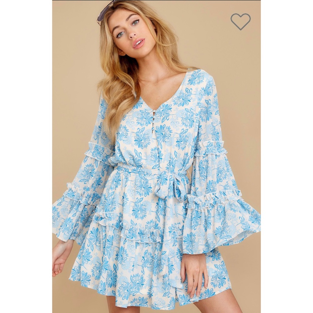 Out of the Light Blue Print Dress